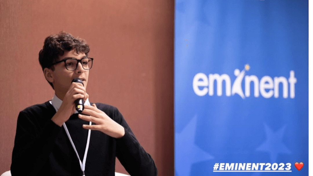 Public speaking at an advocacy event